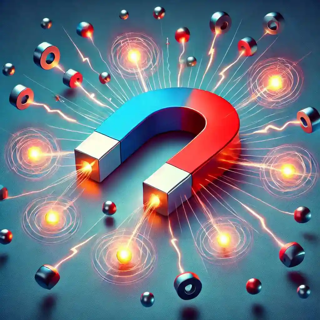 Diagram showing magnetic field lines around a current-carrying conductor.